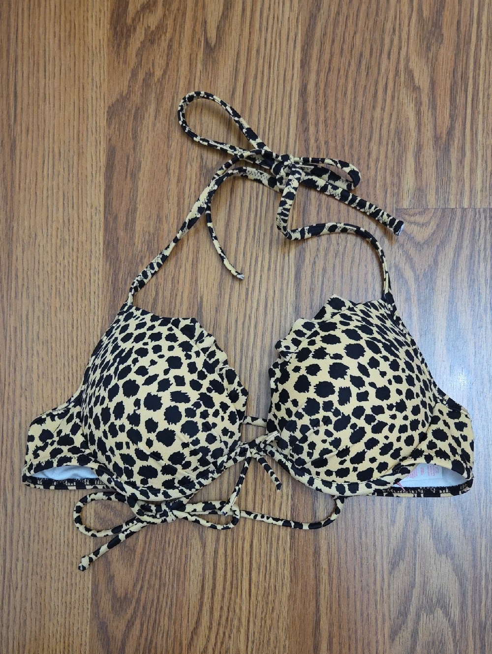 Victoria's Secret Bombshell Leopard Print Push-Up Halter Bikini Top/ 32A